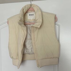 &merci Women's Beige Puffer Vest